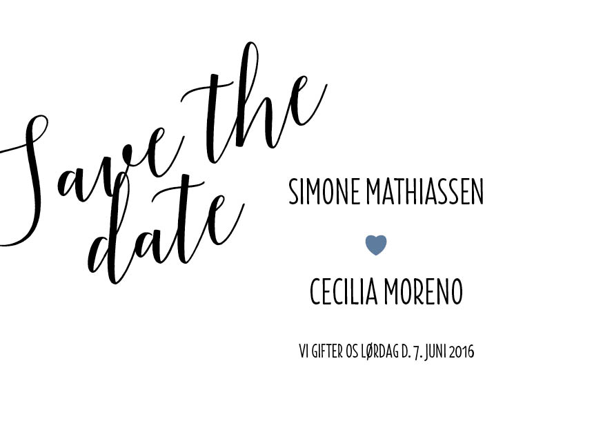 Minimalistisk - Simone & Cecilia Save the date
